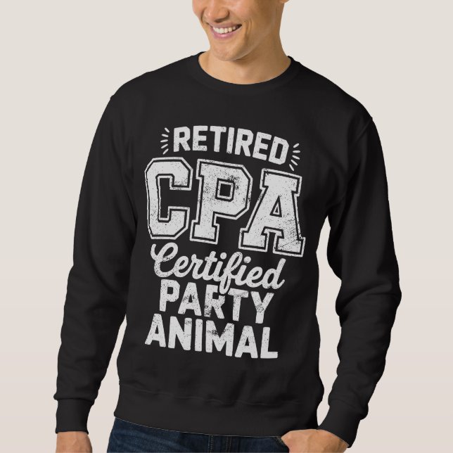 Pensionerad CPA Certified Party Animal Lång Ärmad Tröja (Framsida)