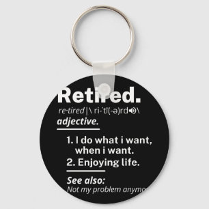 pensionerad. definition lustig pension nyckelring