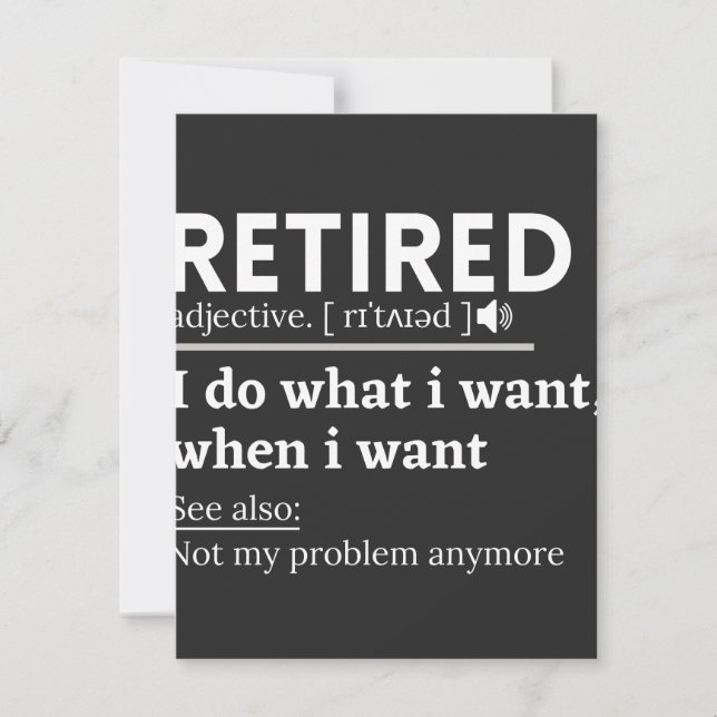 pensionerad definition, lustig pension, pensionera tack kort (Framsida)