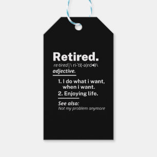 pensionerad. definition lustig pension presentetikett