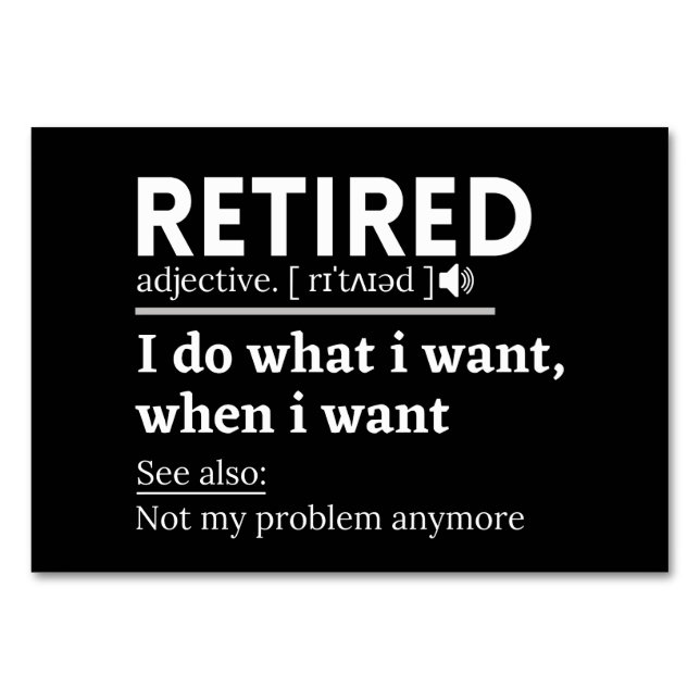 pensionerad definition, roligt pension, pensionera bordsnummer (Framsidan)