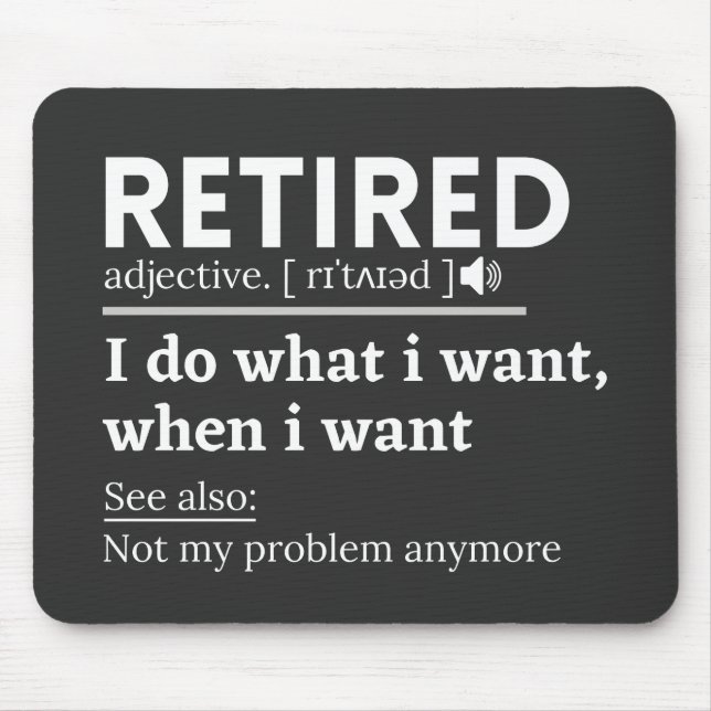 pensionerad definition, roligt pension, pensionera musmatta (Framsidan)