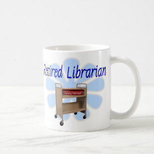 pensionerad design för bibliotekariebokvagn kaffemugg