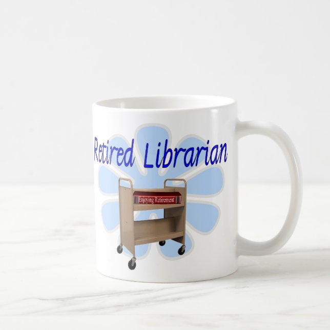 pensionerad design för bibliotekariebokvagn kaffemugg (Höger)