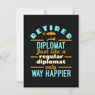 Pensionerad diplomat Funny Pension Happier Vykort