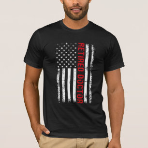 Pensionerad doktor USA Distressed Flagga T Shirt