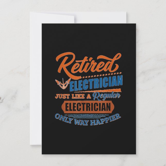 Pensionerad elektriker - Elektricitet present Anteckningskort (Framsida)