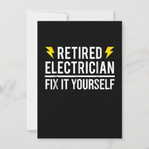 Pensionerad elektriker fixa det själv rolig presen anteckningskort