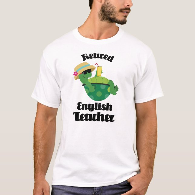 Pensionerad engelsk läraregåva tee shirt (Framsida)