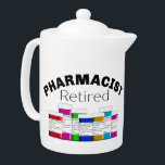 Pensionerad farmaceut<br><div class="desc">Färgfull hand plockade-förskrivning av tekanna till pensionerad farmaceut flaskor med etiketter utgör utformningen.</div>