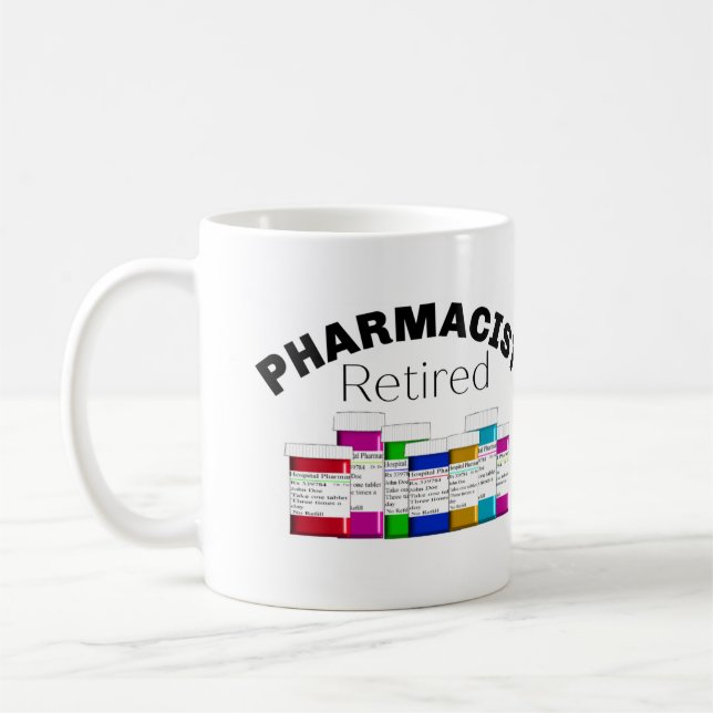 Pensionerad farmaceut kaffemugg (Vänster)