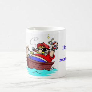 Pensionerad fiskare kaffemugg