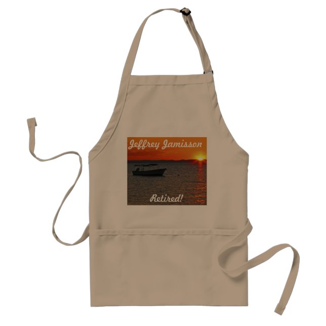 Pensionerad - Fiskebåten Apron, Tan Förkläde (Framsidan)