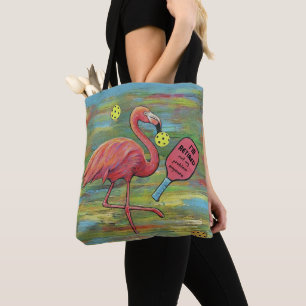 Pensionerad Flamingo Pickleball Watercolor Tygkasse