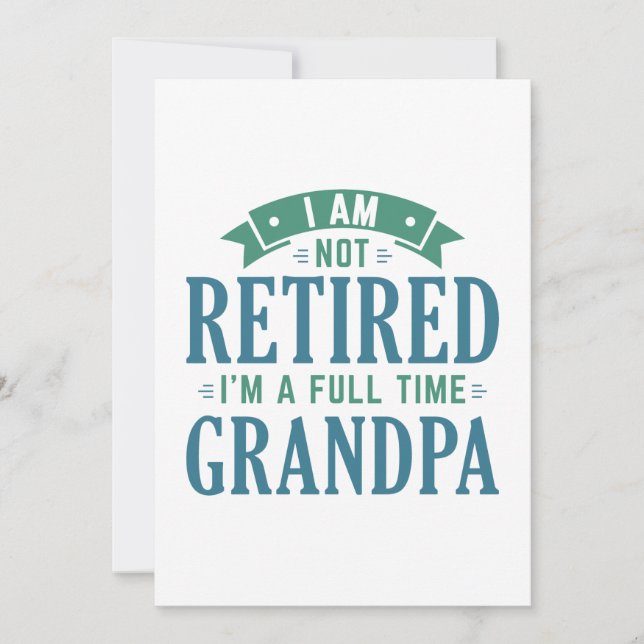 Pensionerad Fullt Grandpa Tack Kort (Framsida)