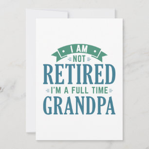 Pensionerad Fullt Grandpa Tack Kort