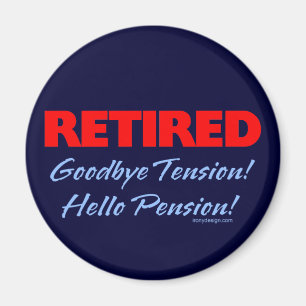 Pensionerad Goodbye spänning (mörk - blått) Magnet