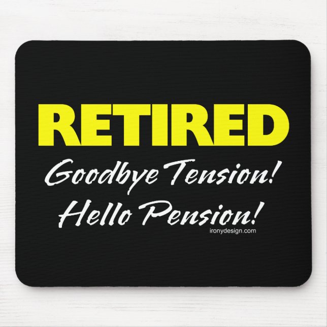 Pensionerad Hellow pension (mörk) Musmatta (Framsidan)