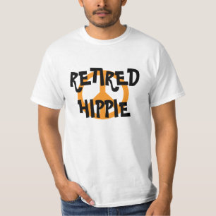 Pensionerad Hippie, fredssymbol, T Shirt