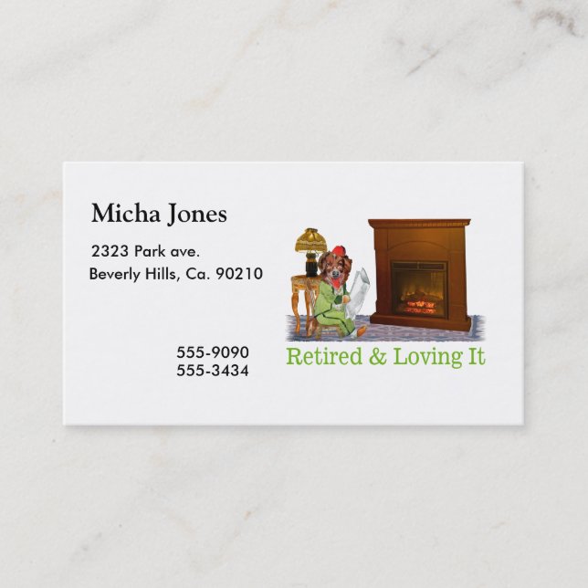 Pensionerad hund som varar slö vid avfyra visitkort (Framsida)