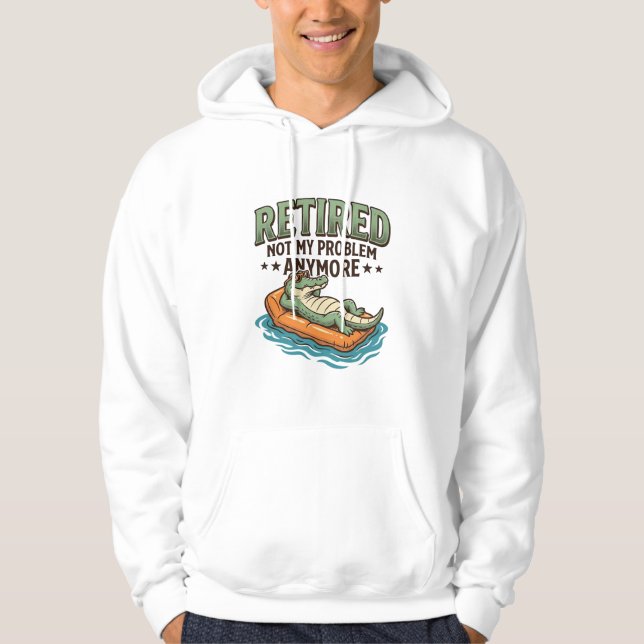 Pensionerad Inte Mitt Problem Alligator Semester T Hoodie (Framsida)