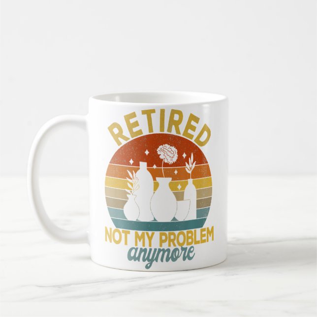 Pensionerad Inte Mitt Problem Längre Pensionsplan  Kaffemugg (Vänster)