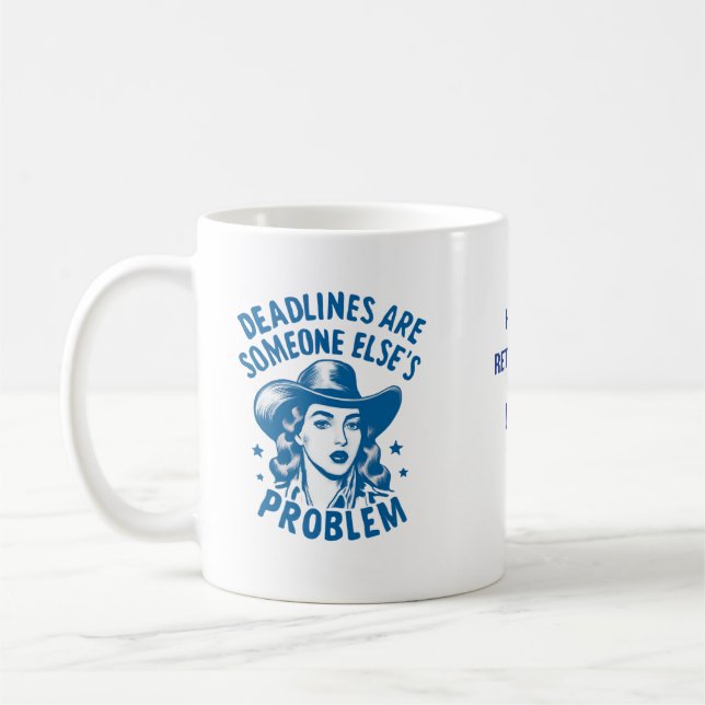Pensionerad kontorschef-mugg – Roligt pensionspres Kaffemugg (Vänster)