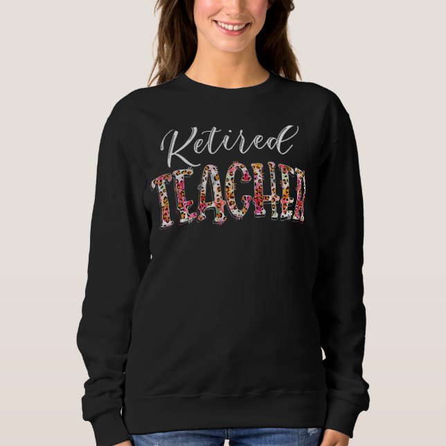 Pensionerad lärare Leopard Educator Womens Lärande T Shirt (Framsida)