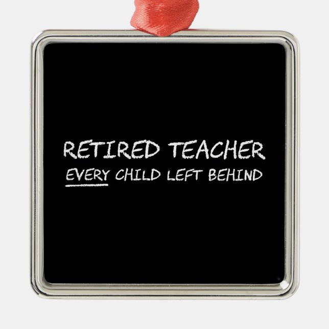 Pensionerad lärare VARJE kvarlämnat barn Julgransprydnad Metall (Framsidan)