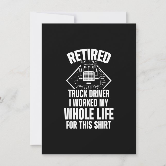 Pensionerad Lastbilschaufför Hela Livet Lastbilsch Inbjudningar (Framsida)