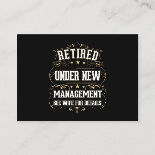 Pensionerad maka i Pappa Retiree Manar Visitkort (Framsida)