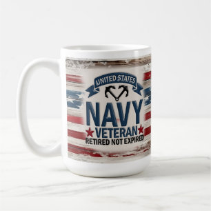 Pensionerad marin Veteran USA flagga Mugg Gift