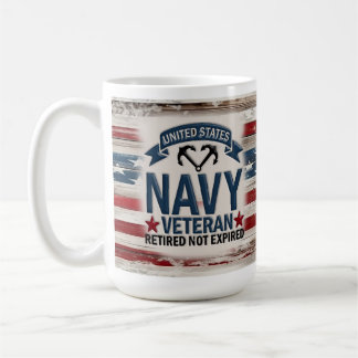 Pensionerad marin Veteran USA flagga Mugg Gift
