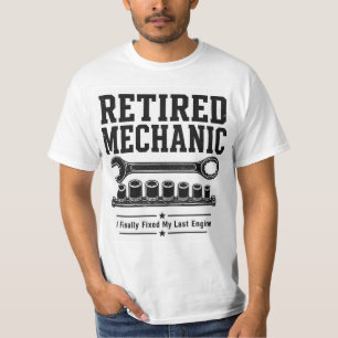 Pensionerad mekaniker T-shirt — Fixade äntligen mi