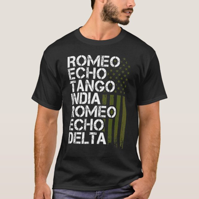 Pensionerad militär Manar Women Phonetic Alphabet  T Shirt (Framsida)