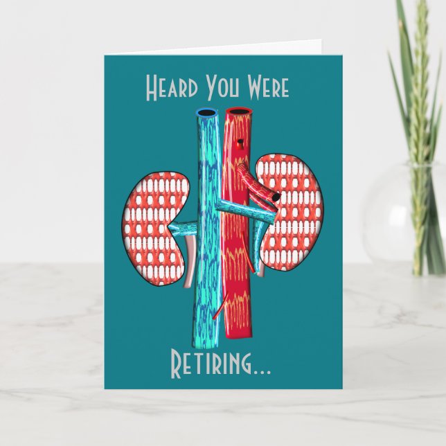 Pensionerad Nephrologist Kidney Art Kort (Framsida)