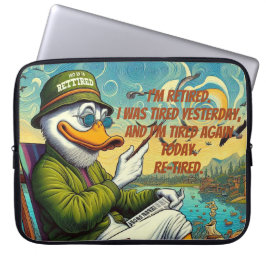 Pensionerad och avslappnad laptop fodral