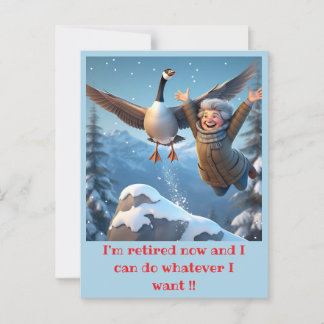 "PENSIONERAD OCH GLAD" VYKORT