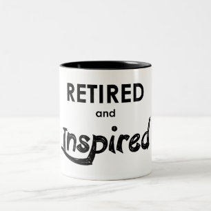 Pensionerad och inspirerad Två-Tonad mugg