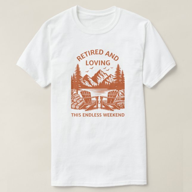 Pensionerad och varaktig Pension i Helg T Shirt (Design framsida)