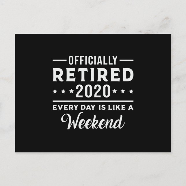 Pensionerad Pensionär 2020 Gå i Pension Rolft Pres Vykort (Framsida)