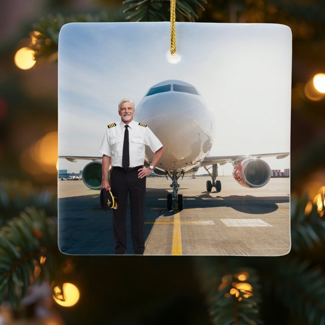 Pensionerad Pilot Flygplan Nato Bokstäver Beställn Julgransprydnad Keramik (Skapare uppladdad)