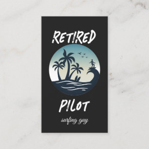 Pensionerad pilot Surfing Pension FUNNY Visitkort