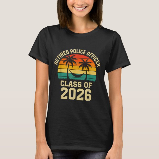 Pensionerad polis klass 2026 vintage t shirt (Framsida)