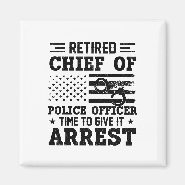 Pensionerad polischef - amerikansk-lustig magnet (Framsidan)