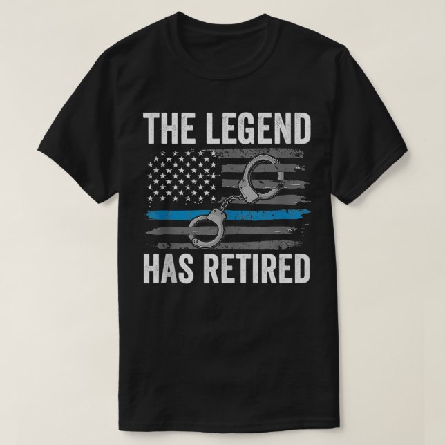 Pensionerad polischef Thin Blue Line Flagga Retire T Shirt (Design framsida)