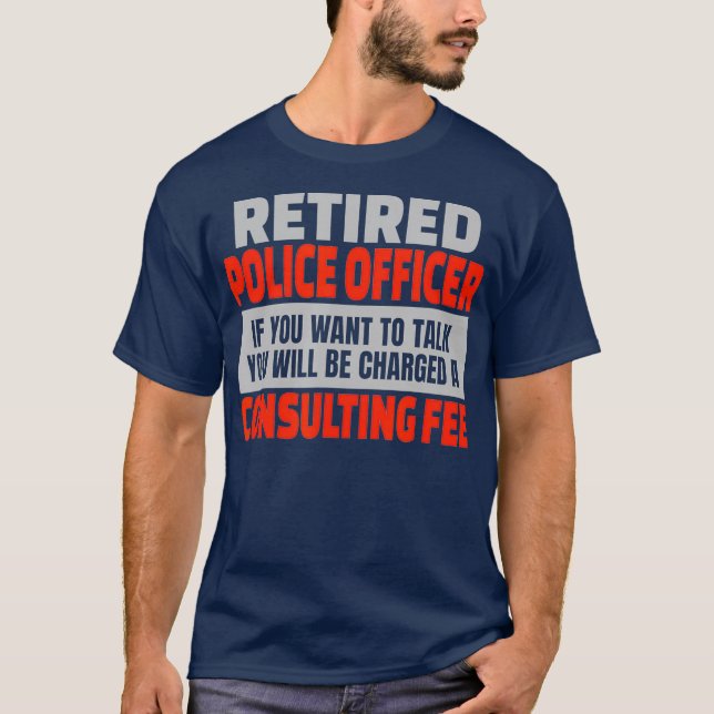 Pensionerad polisman Funny Pension Party T Shirt (Framsida)