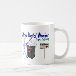 Pensionerad post- arbetarjumboleverans kaffemugg