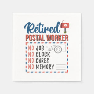 Pensionerad Postarbetare Pensionärsfest Papper Pappersservett
