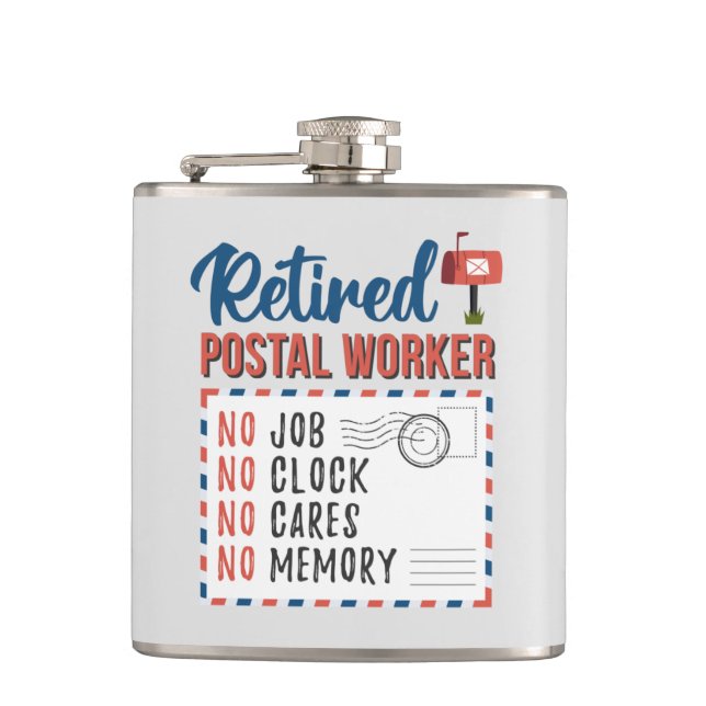 Pensionerad Postarbetare Postman Pensionering Fickplunta (Framsidan)